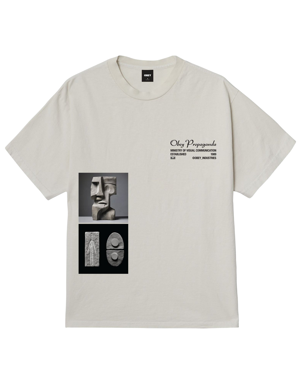 OBEY T-shirt Ministry con Stampa Pigment Chalk White