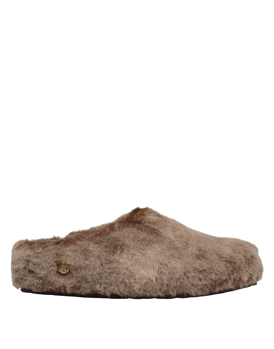 BIRKENSTOCK Sabot Amsterdam Wrapped Shearling Upper Gray Taupe