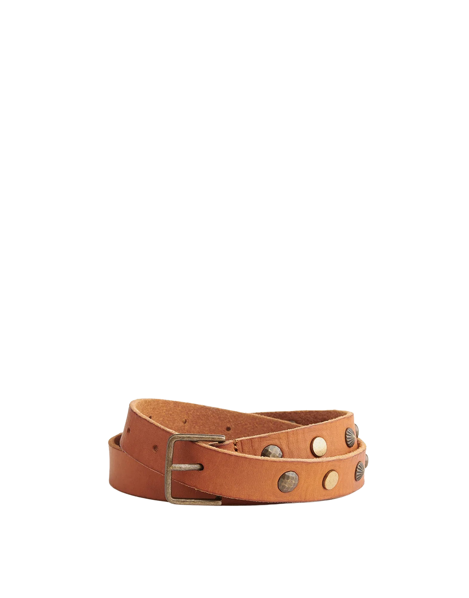 FORTE FORTE Ceinture à clous en veau lavé miel