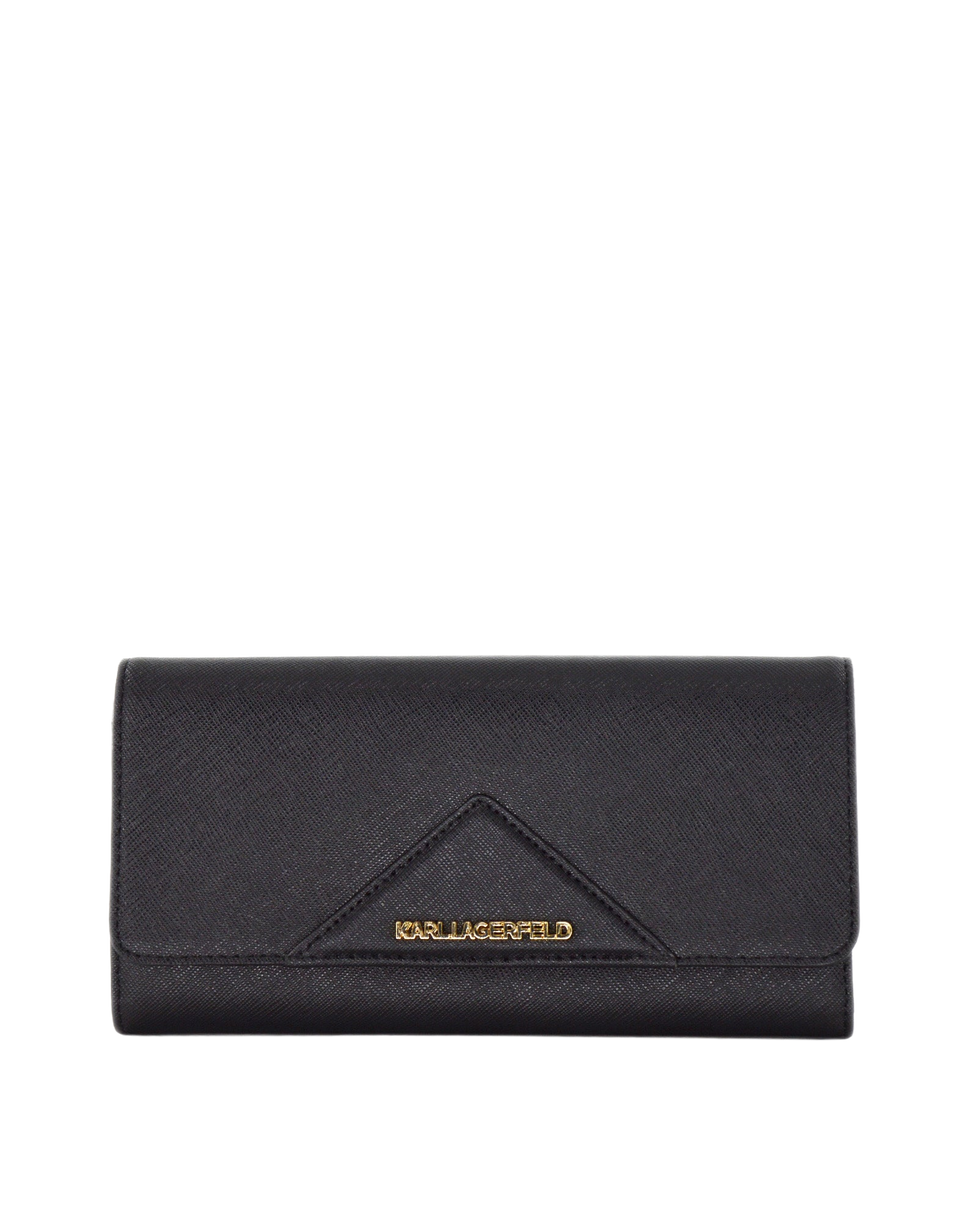KARL LAGERFELD Portafoglio in Saffiano Nero