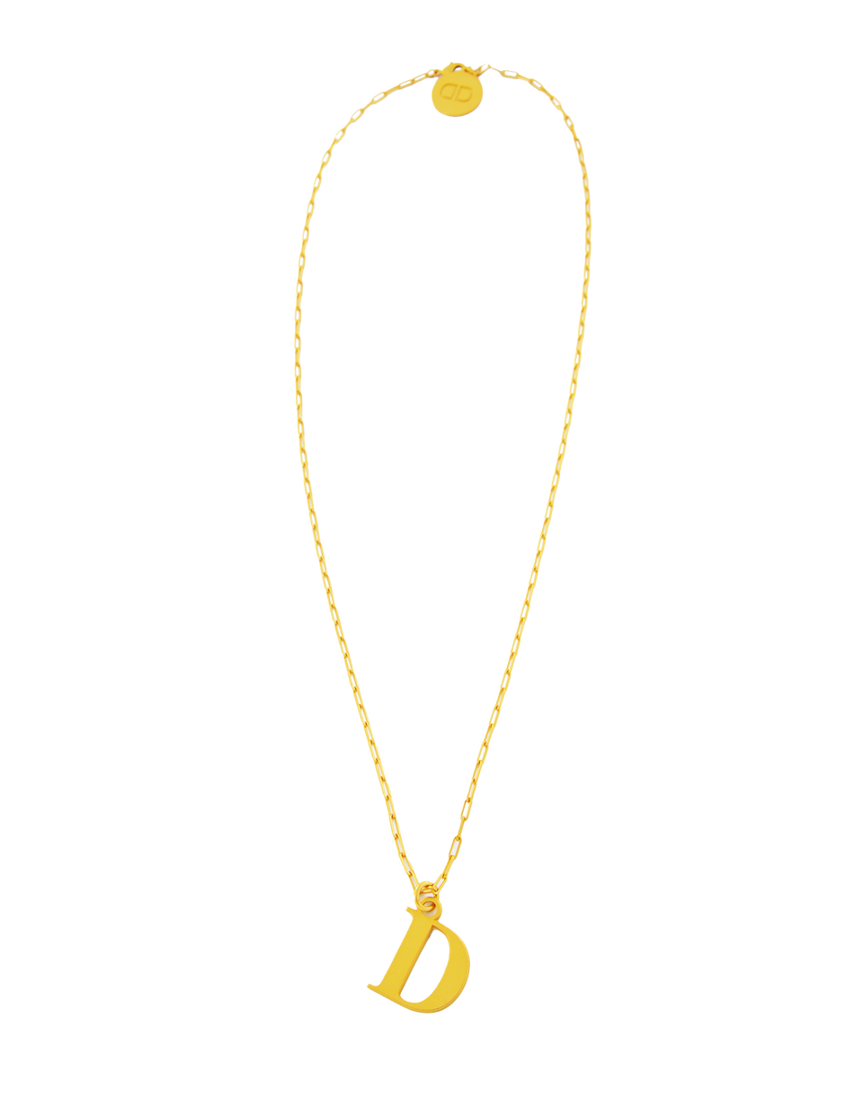 DOUUOD Collana Lunga in Oro Satinato con Lettera D