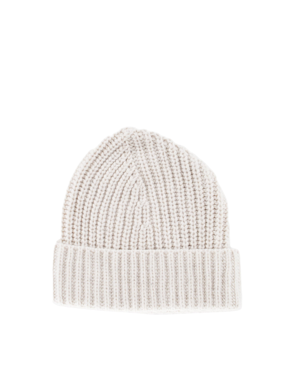 DOUUOD Berretto Over in Lana Cashmere Porcellana