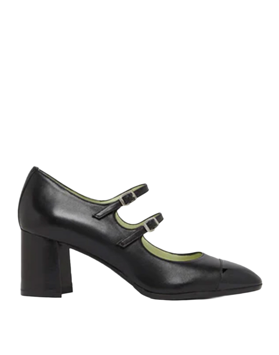 CAREL Mary Jane Cherry in Pelle Nera e Vernice