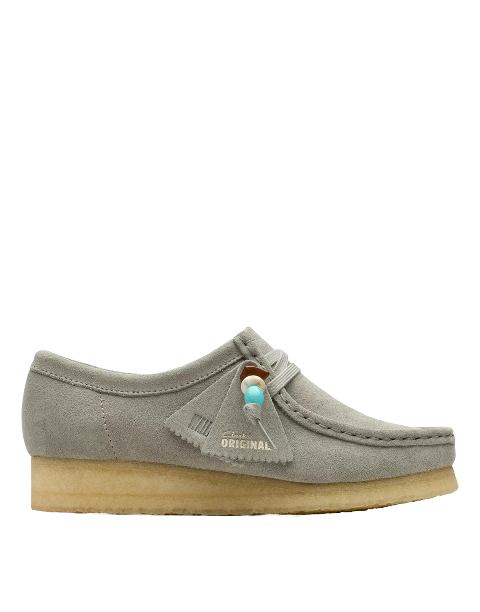 CLARKS Polacchine Wallabee in Pelle Scamosciata Salvia