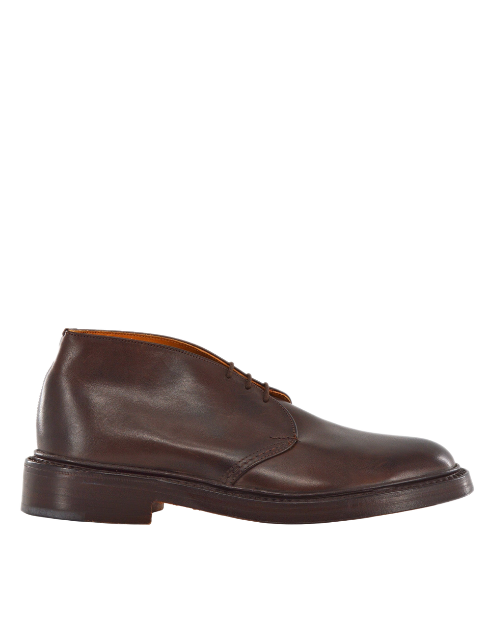 TRICKER'S Bottines chukka Winston en cuir, semelle cuir, Espresso Burnished