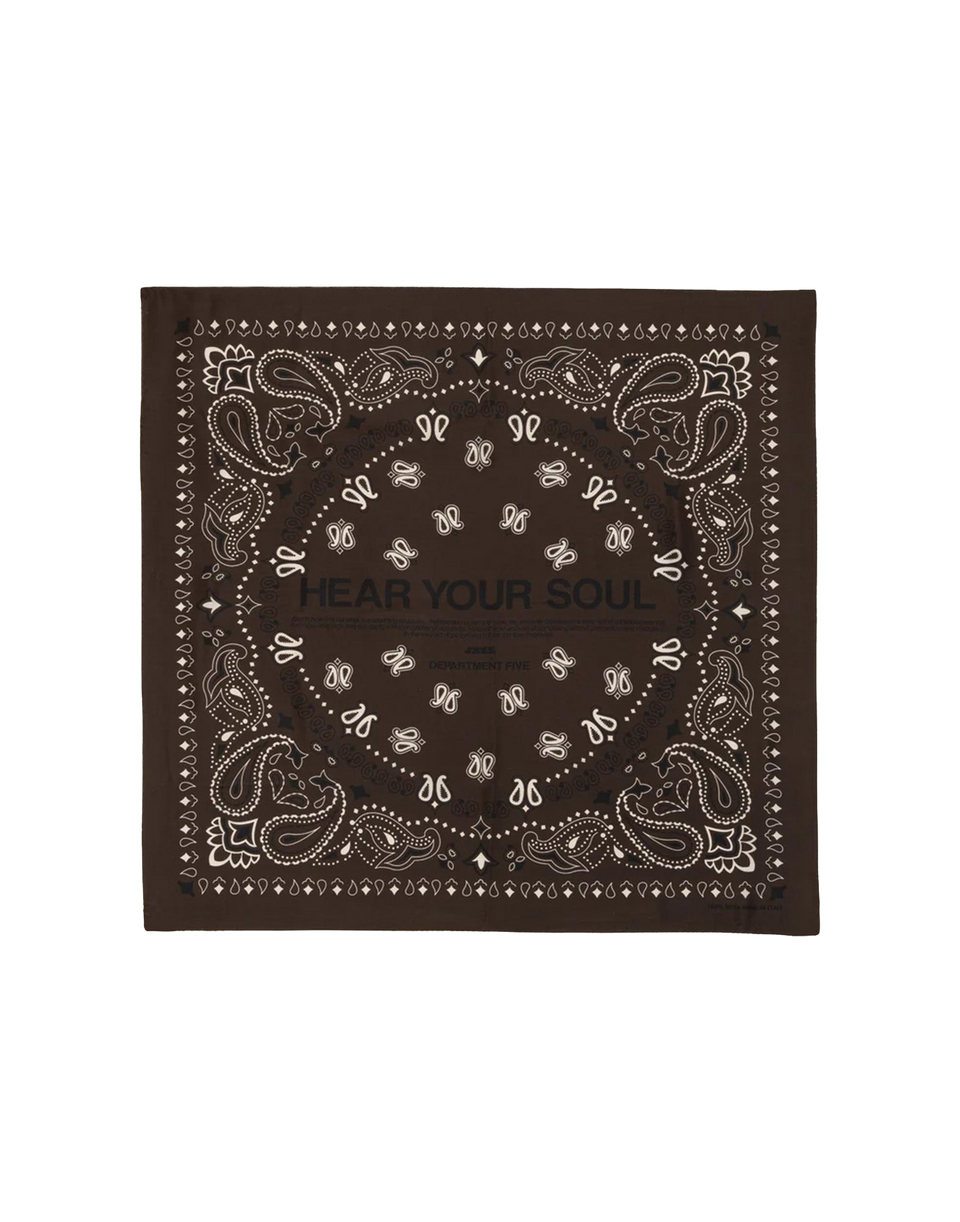 DEPARTMENT FIVE Bandana in Seta con Stampa "Hear Your Soul" Marrone