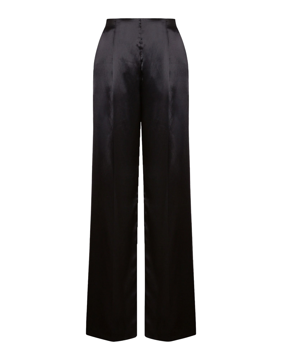 ALBERTA FERRETTI Pantaloni in Raso Lucido Nero