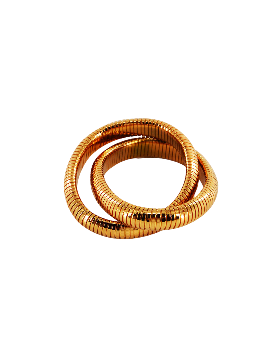DOUUOD Bracciale Incrociato Doppio Bronzo