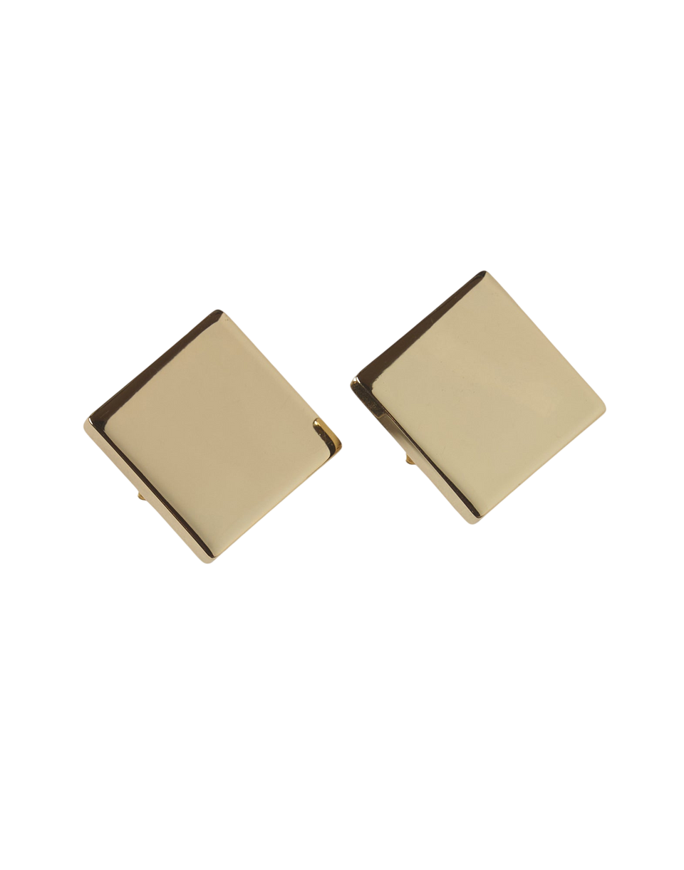 DOUUOD Orecchini Quadrati con Clip Oro