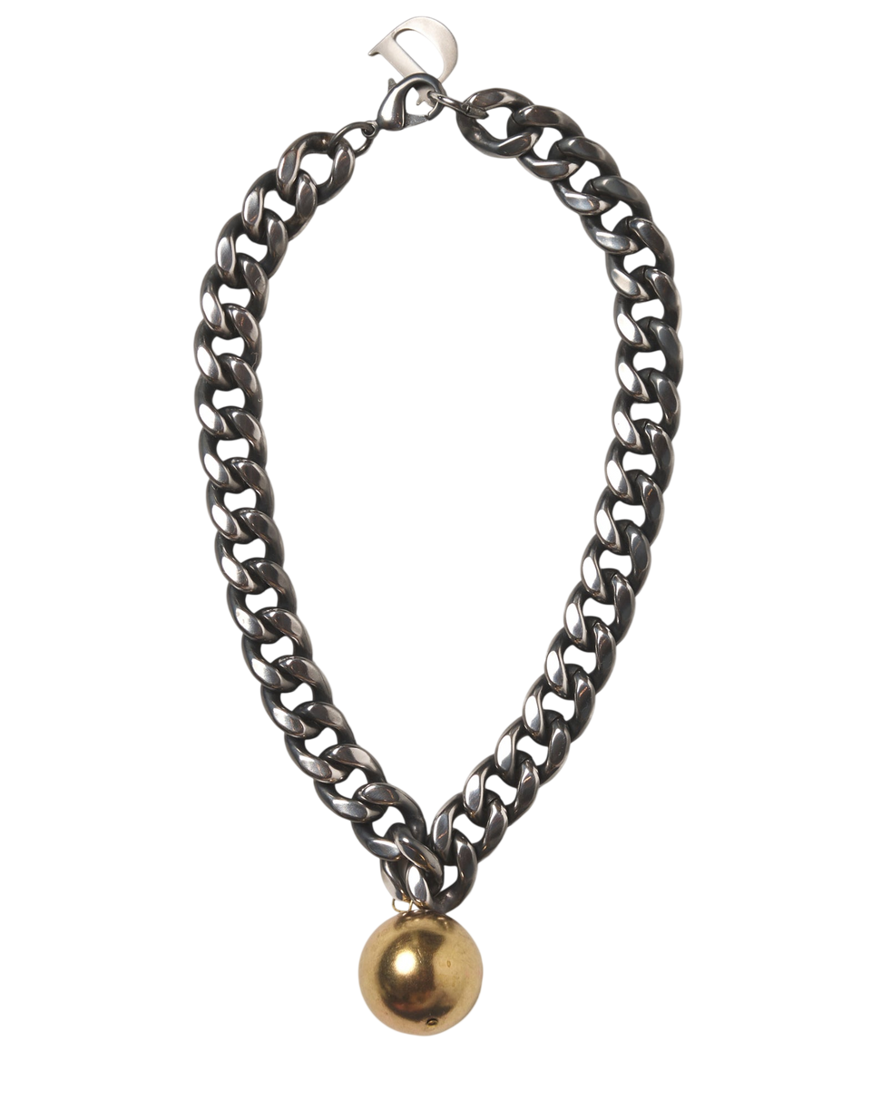 DOUUOD Collana Corta Groumette con Sfera Bicolor