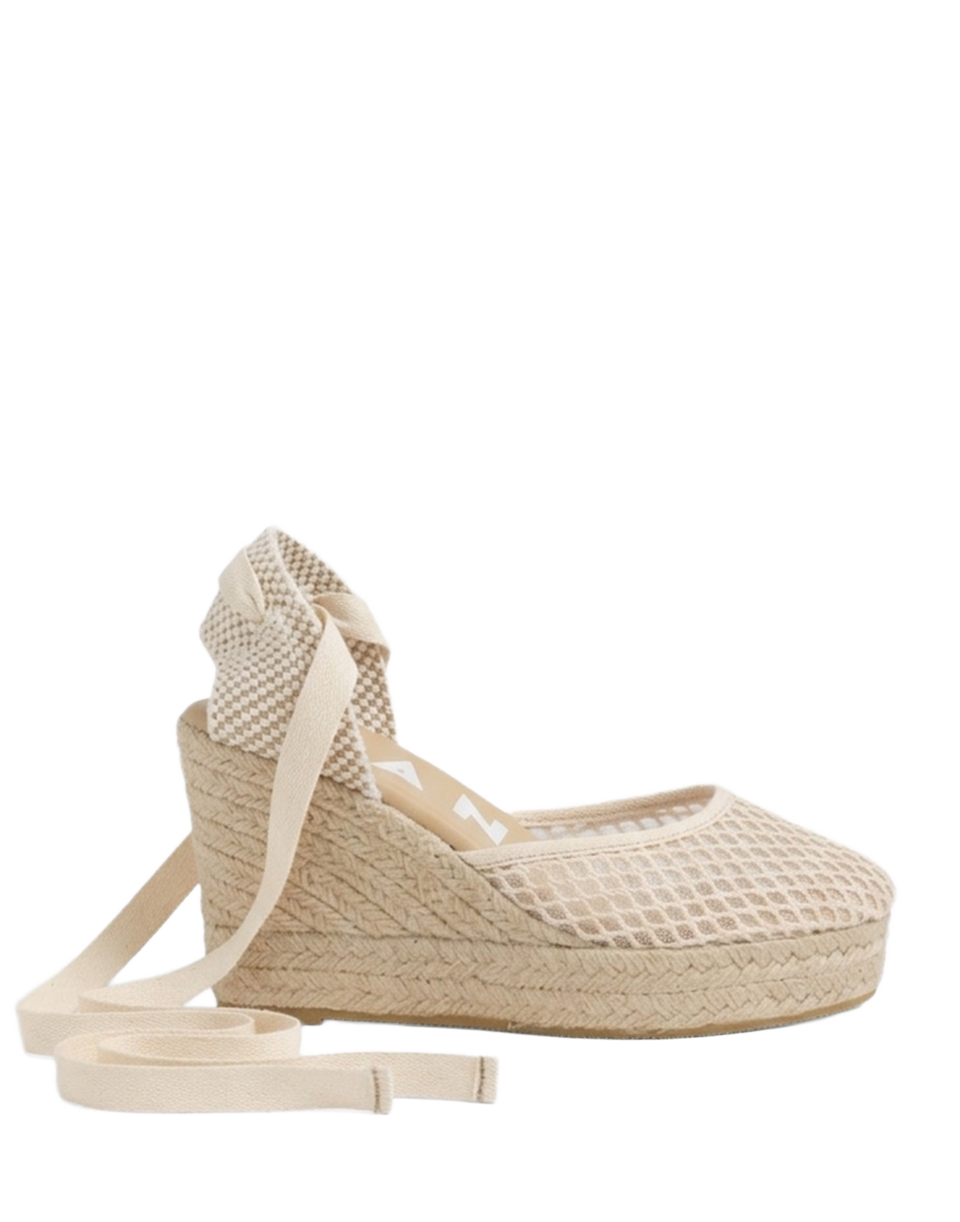 MANEBI Espadrillas con Zeppa in Corda Natural