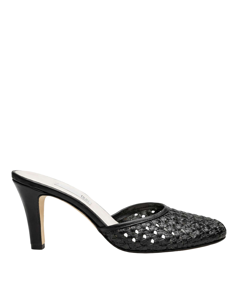 DOUUOD Mules con Tacco in Pelle Intrecciata Nera