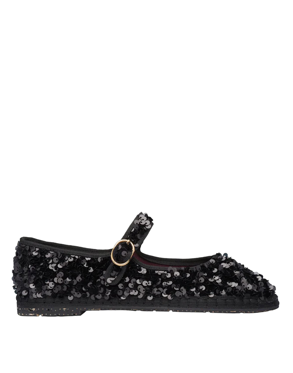 FLABELUS Mary Jane con Paillettes Nere
