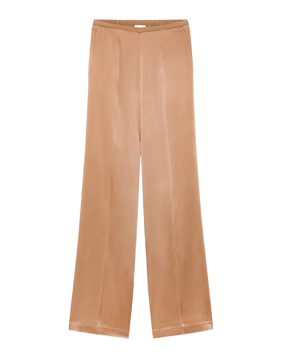 FORTE FORTE Pantaloni a Vita Alta in Satin Envers The