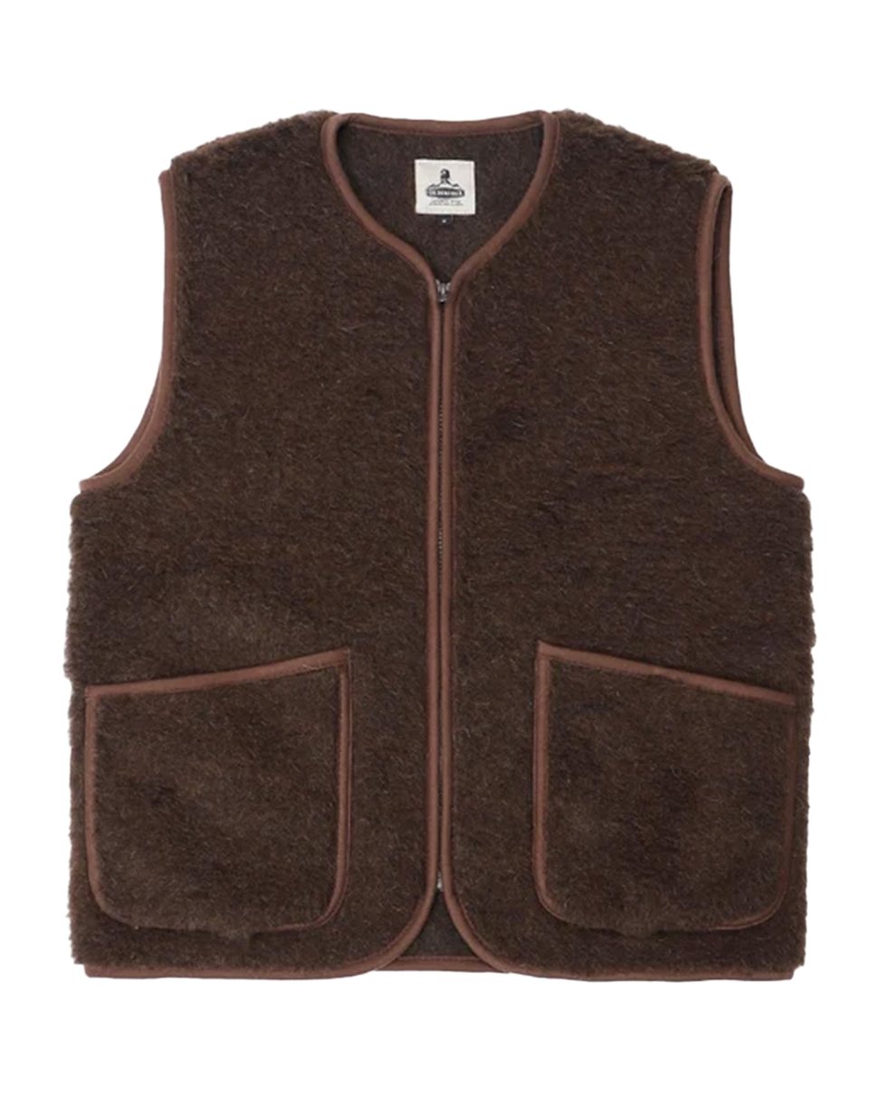 COLDBREAKER Gilet Pepitko in Lana Merino Dark Brown