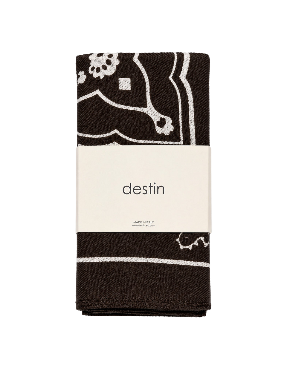 DESTIN Pamila Bandana in Lana e Cashmere Dark Choco