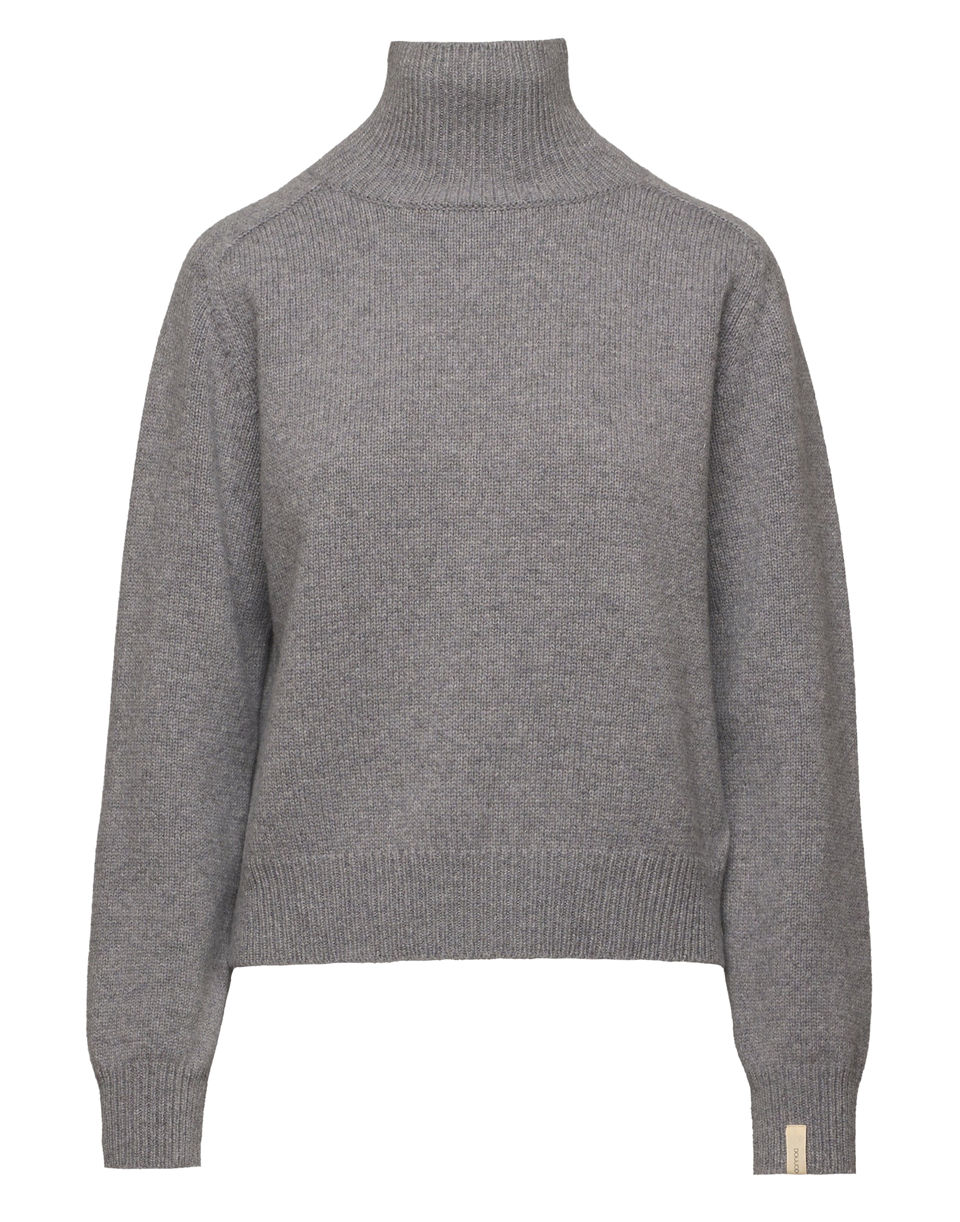 DOUUOD Maglia Collo Alto Genderless in Lana e Cashmere Fumo Melange