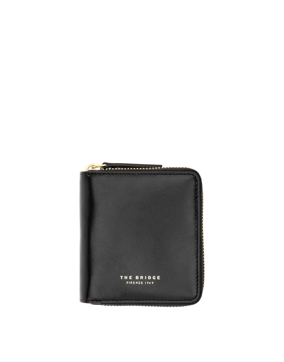 THE BRIDGE Portafoglio Lara Zip Around in Pelle Nero/Oro