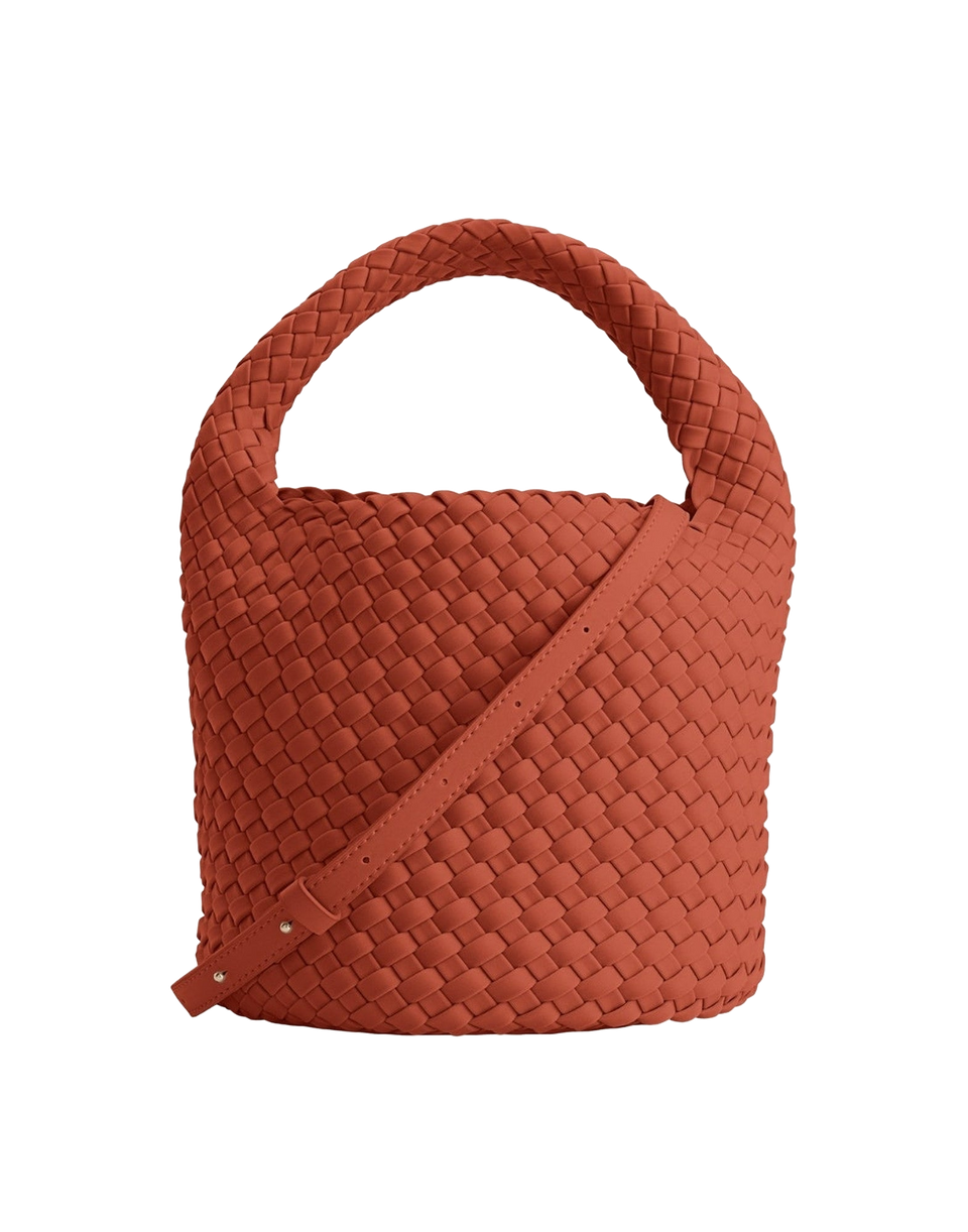 MARREA Borsa a Cestino Basket in Neoprene Intrecciato Chili Pepper