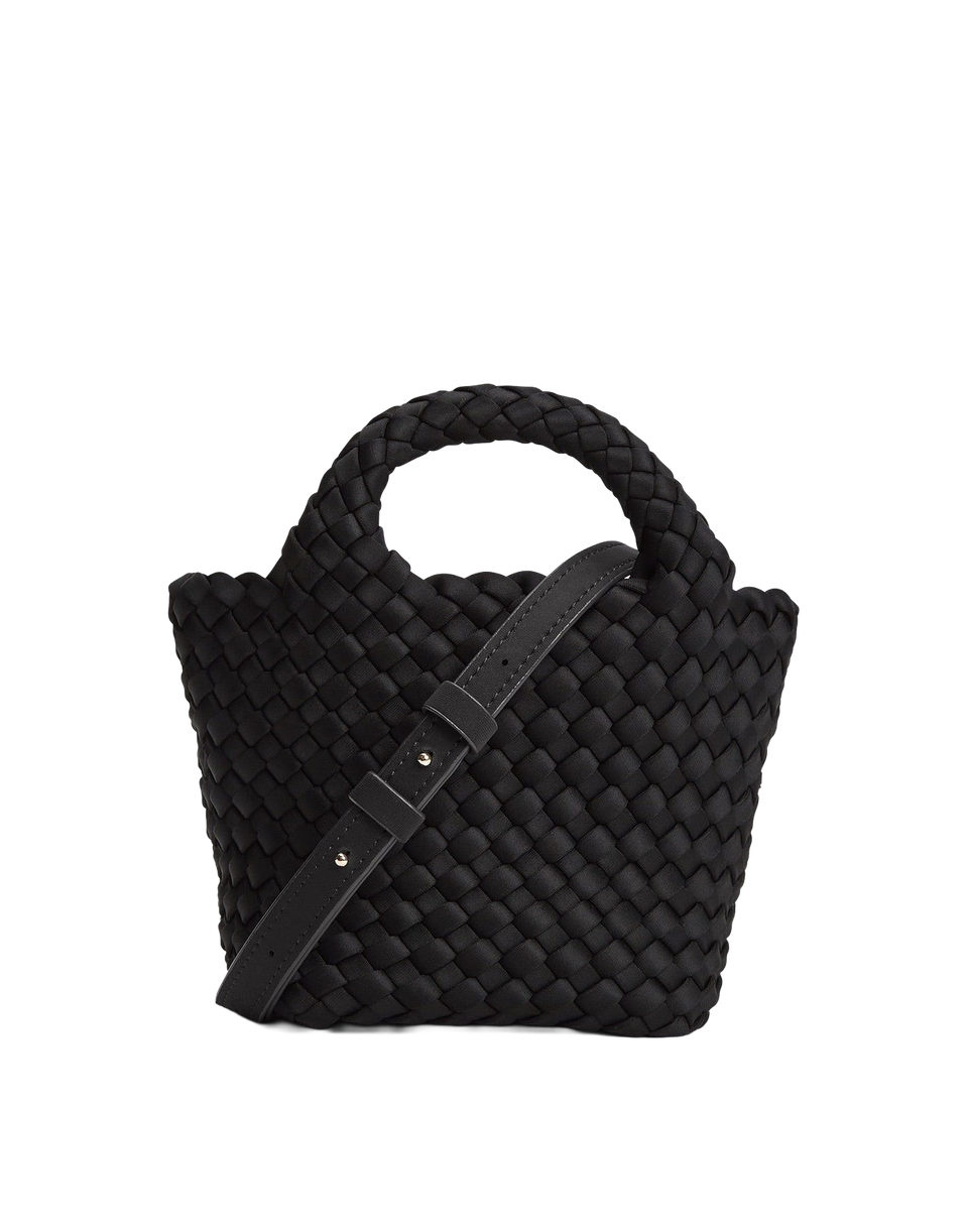MARREA Borsa a Mano Mini in Neoprene Intrecciato di Nero