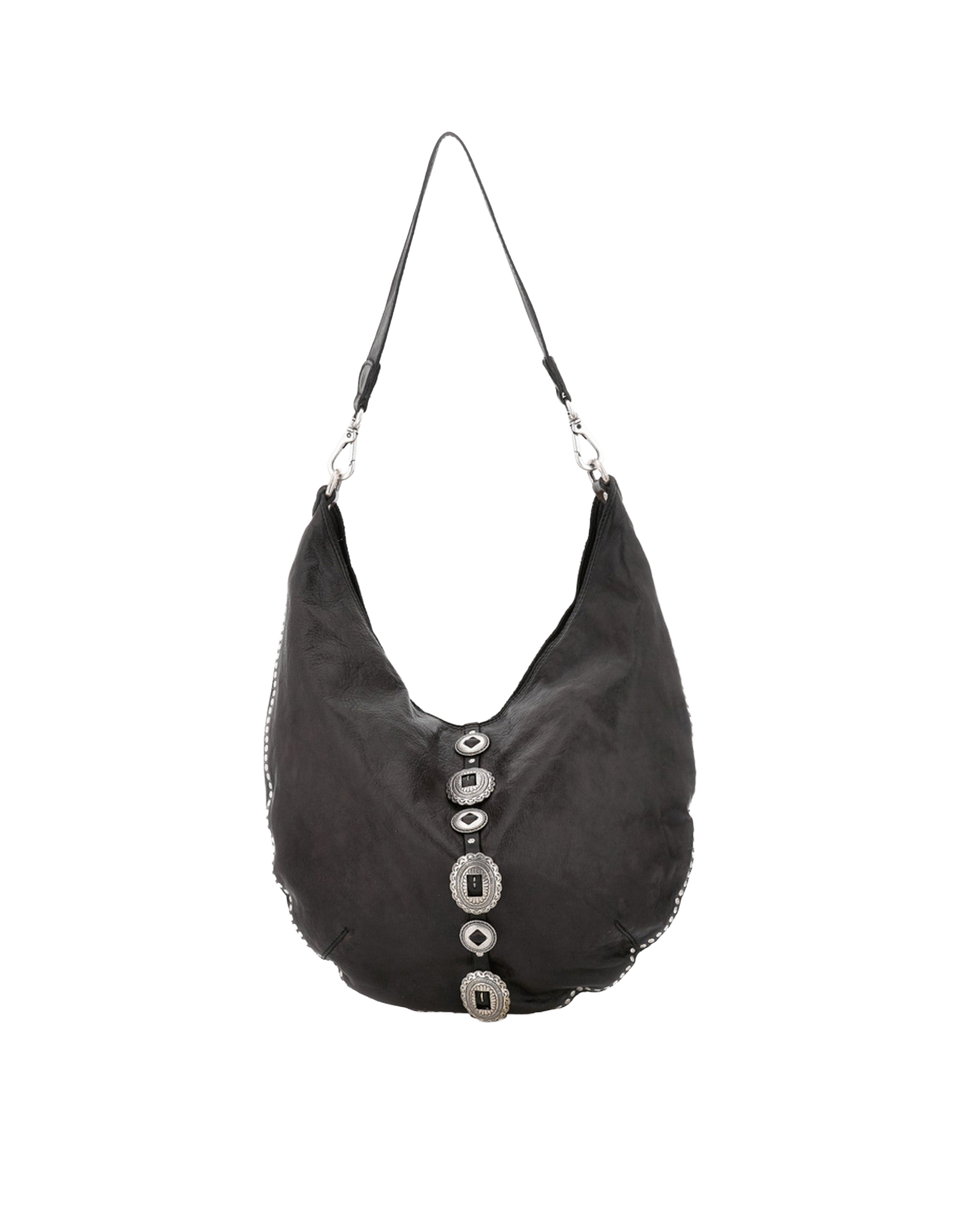 CAMPOMAGGI Borsa a Spalla Magda in Pelle con Borchie Grigio