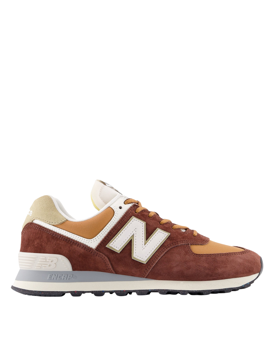 NEW BALANCE Sneakers 574 Marrone e Arancio