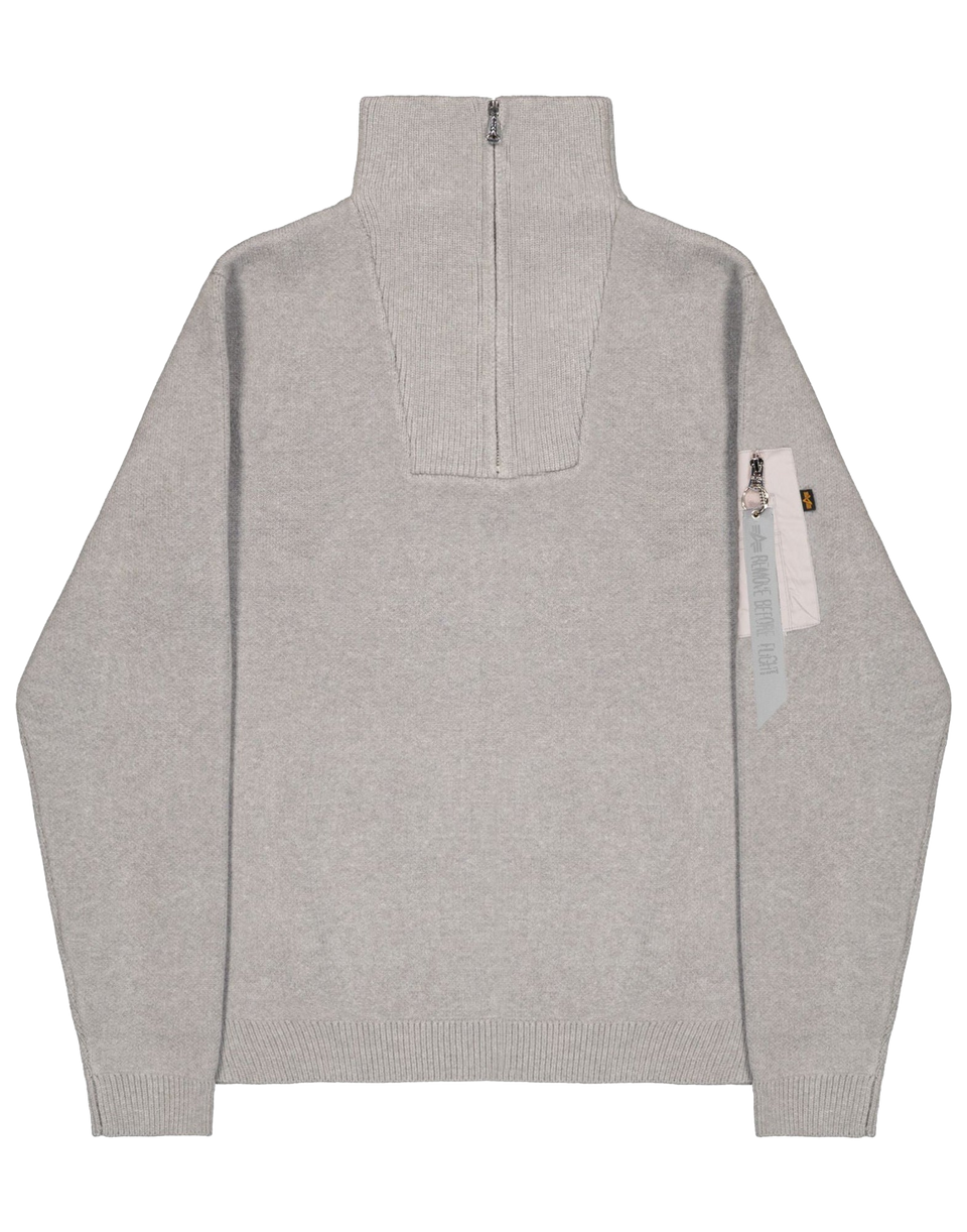 ALPHA INDUSTRIES Maglione Troyer con Mezza Zip Silver