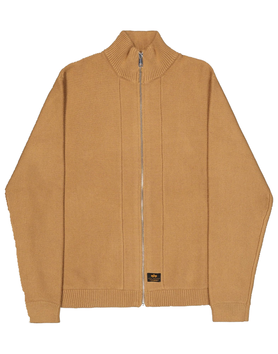 ALPHA INDUSTRIES Cardigan Knitted Zip Jacket Khaki