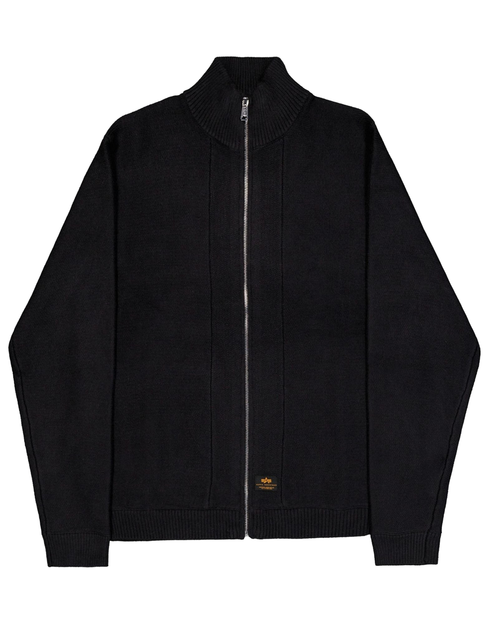 ALPHA INDUSTRIES Cardigan Knitted Zip Jacket Nero