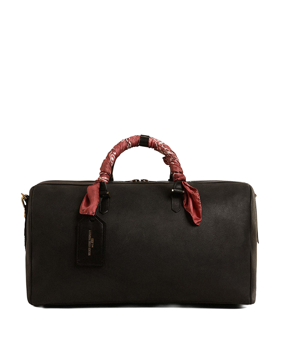 GOLDEN GOOSE Borsa da Viaggio 24 Ore in Pelle Nera con Bandana