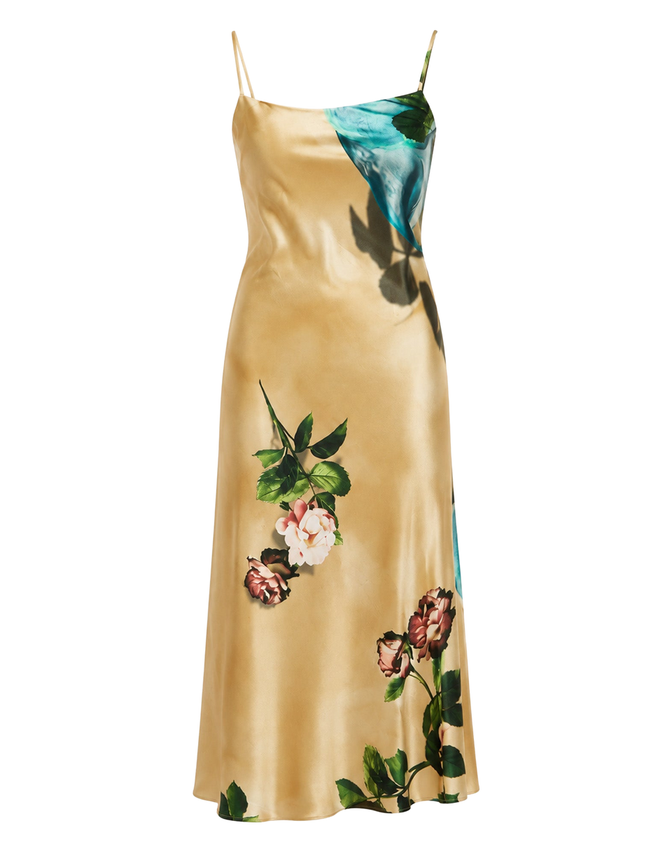 VIVETTA Abito Lungo Floreale in Satin