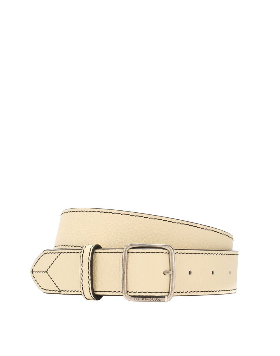 GOLDEN GOOSE Cintura in Pelle Ivory