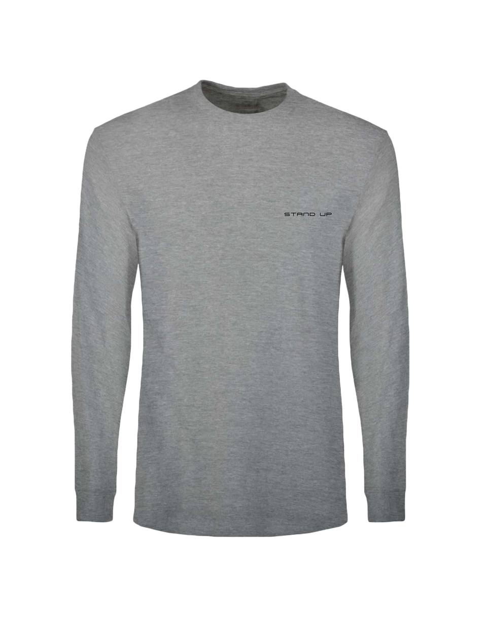 STAND UP T-shirt Manica Lunga Heather Grey con Stampa
