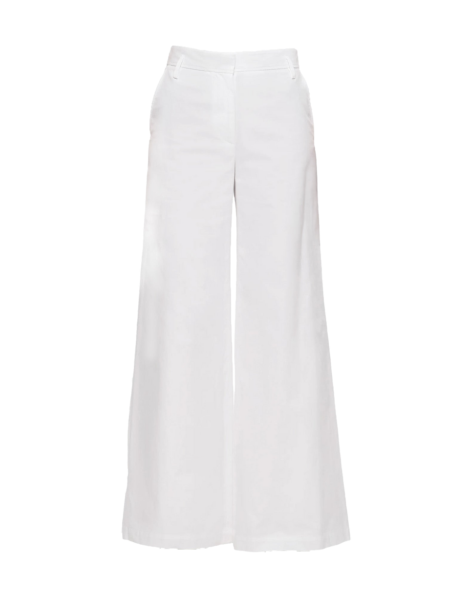 ALBERTO BIANI Pantaloni Ampi in Cotone Bianco