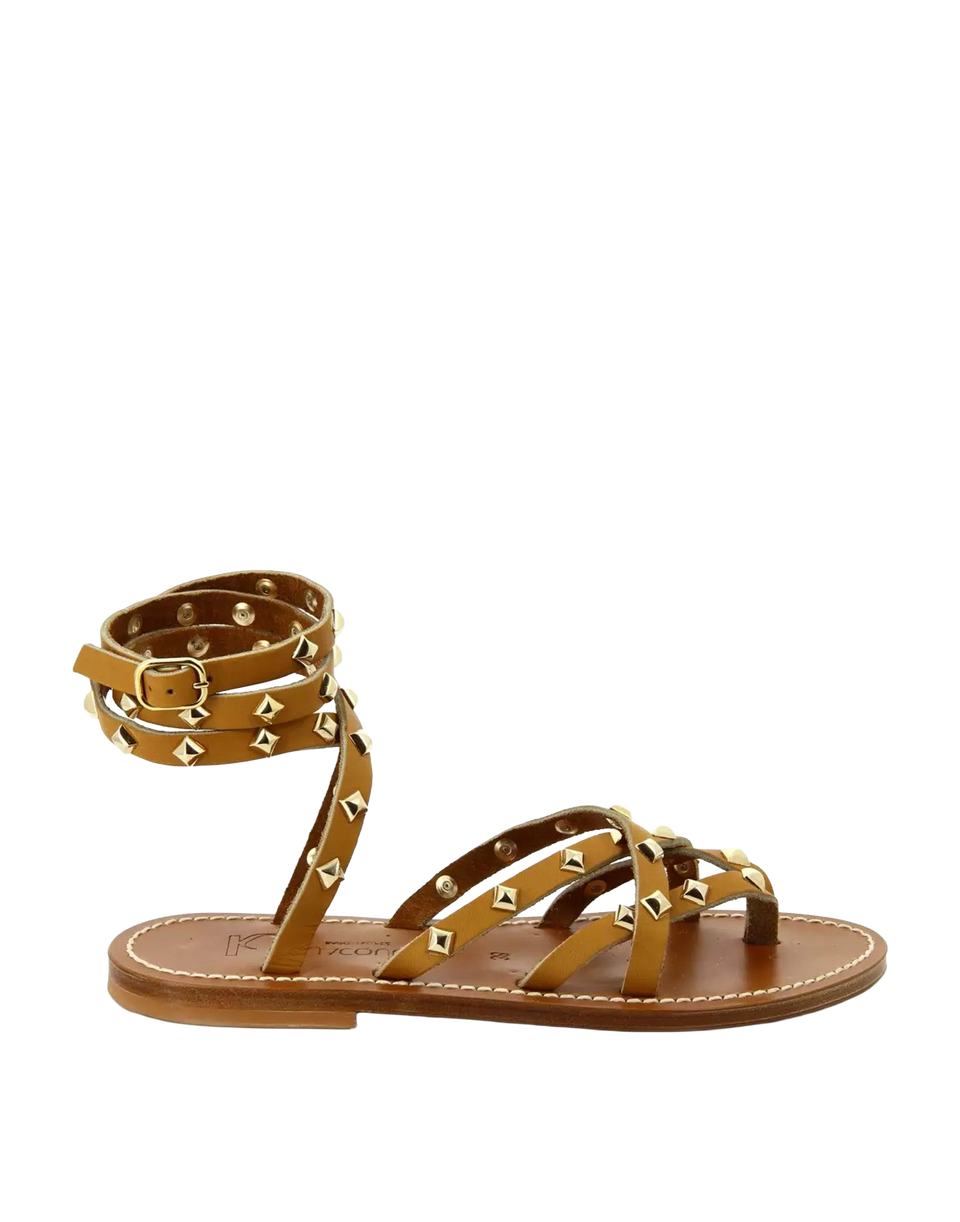 Sandales Zenobie à clous en cuir naturel K.JACQUES