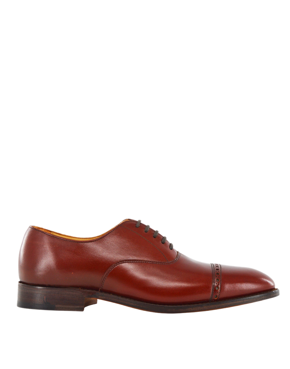 TRICKER'S Oxford Brogue in Pelle Fondo Cuoio Brown/Red