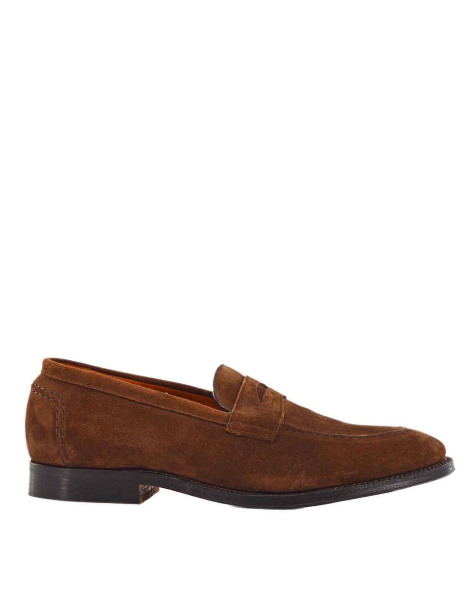 ALDEN Penny Loafer in Suede Humus Fondo Cuoio