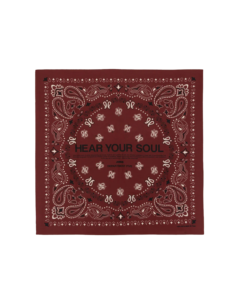 DEPARTMENT FIVE Bandana in Seta con Stampa "Hear Your Soul" Bordeaux