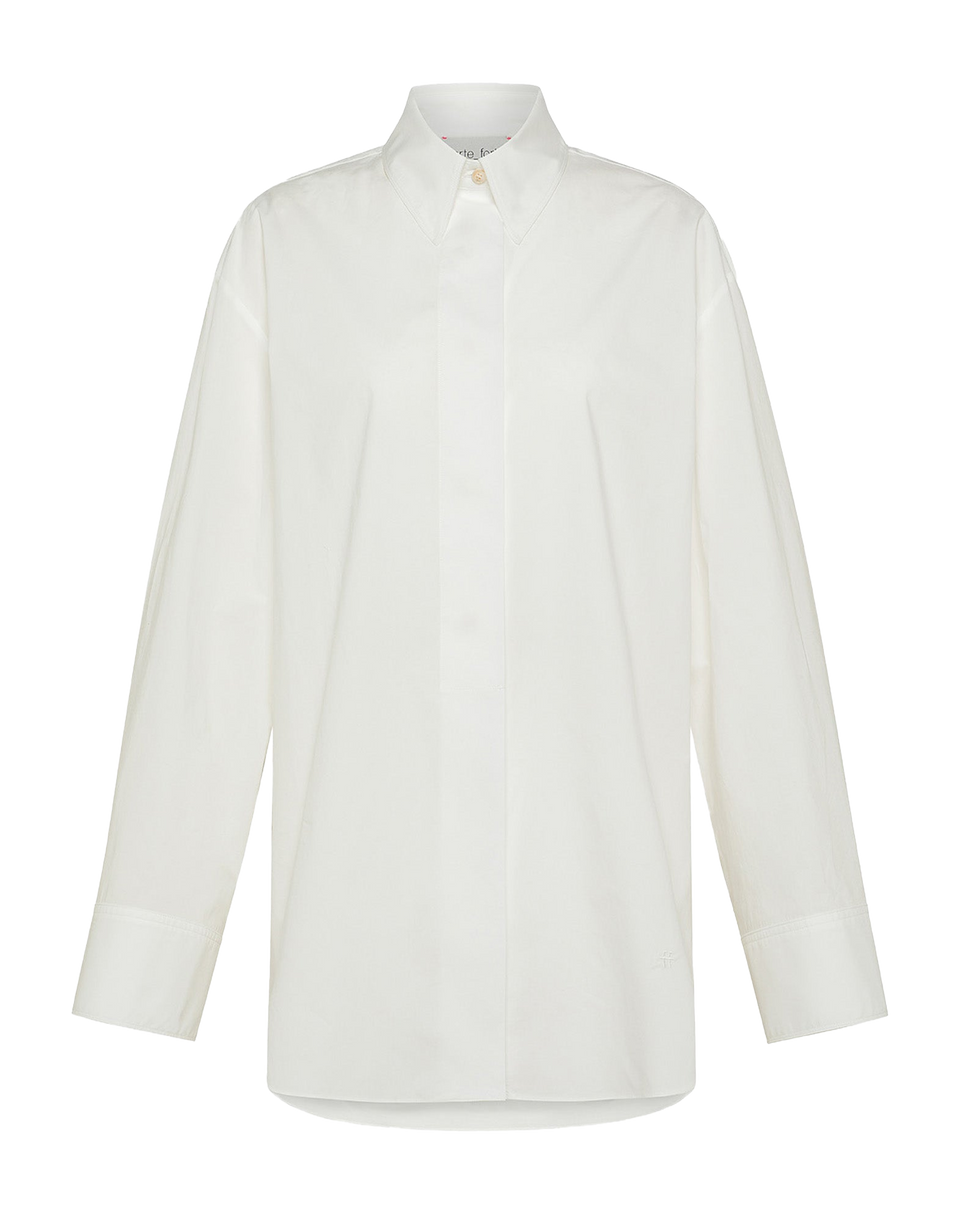 FORTE FORTE Camicia Oversize in Popeline di Cotone BCI Bianca