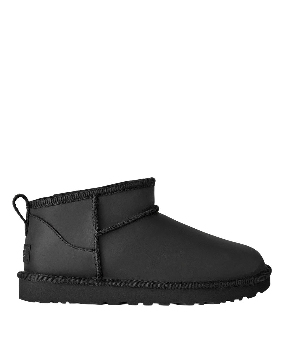 UGG Stivaletti Classic Ultra Mini in Pelle Black