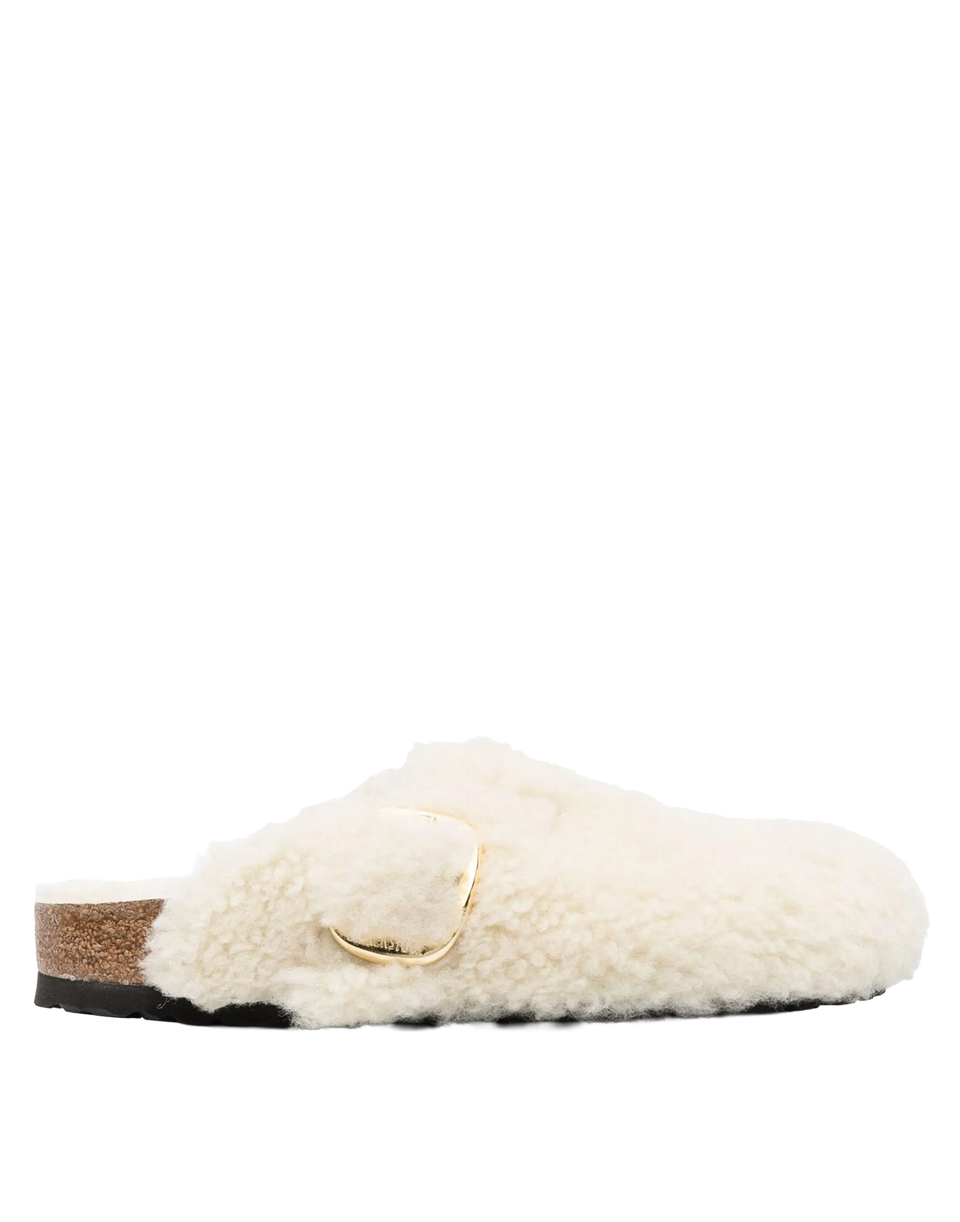 BIRKENSTOCK Boston Big Buckle Shearling Teddy Eggshell