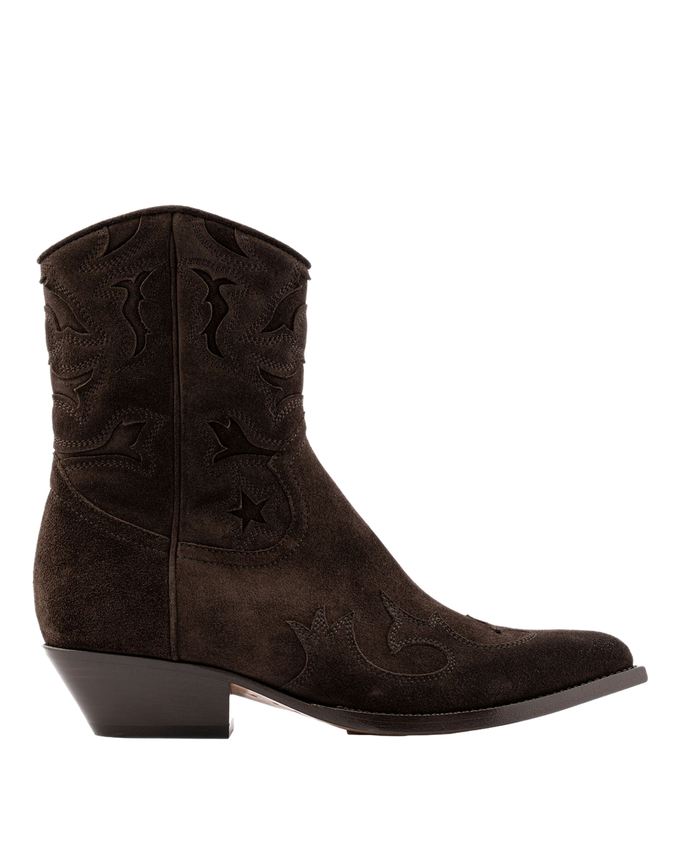 BUTTERO Bottines Texanes Flee en Daim Moka