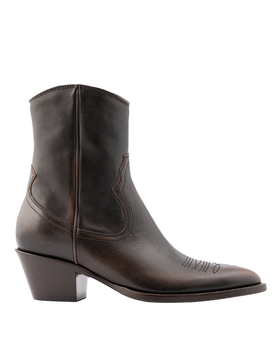 BUTTERO Bottines Annie en cuir Noyer/Brun foncé