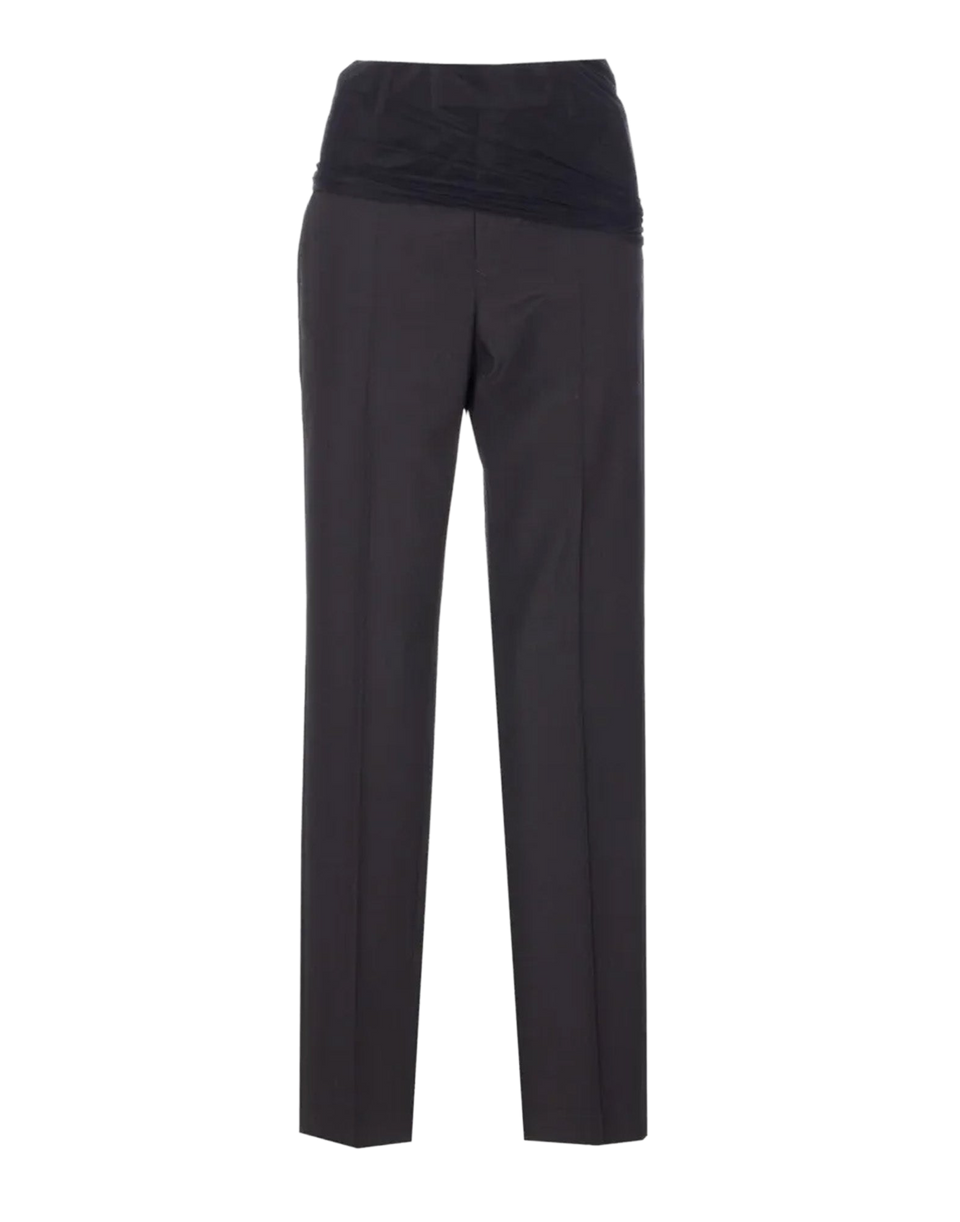 MM6 MAISON MARGIELA Pantaloni in Light Wool Blend con Gonna in Tulle Regolabile