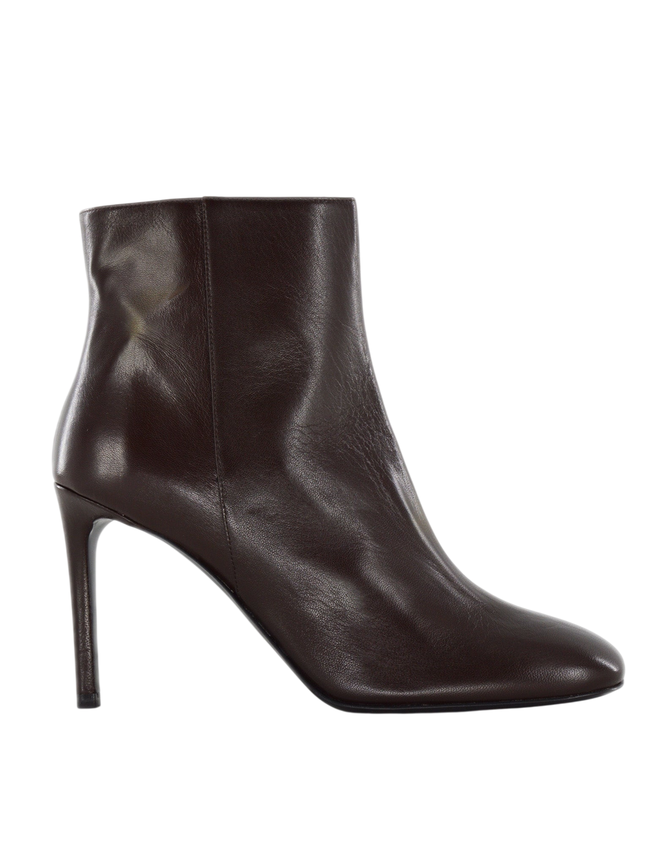 DOUUOD Bottines en nappa à talon chocolat