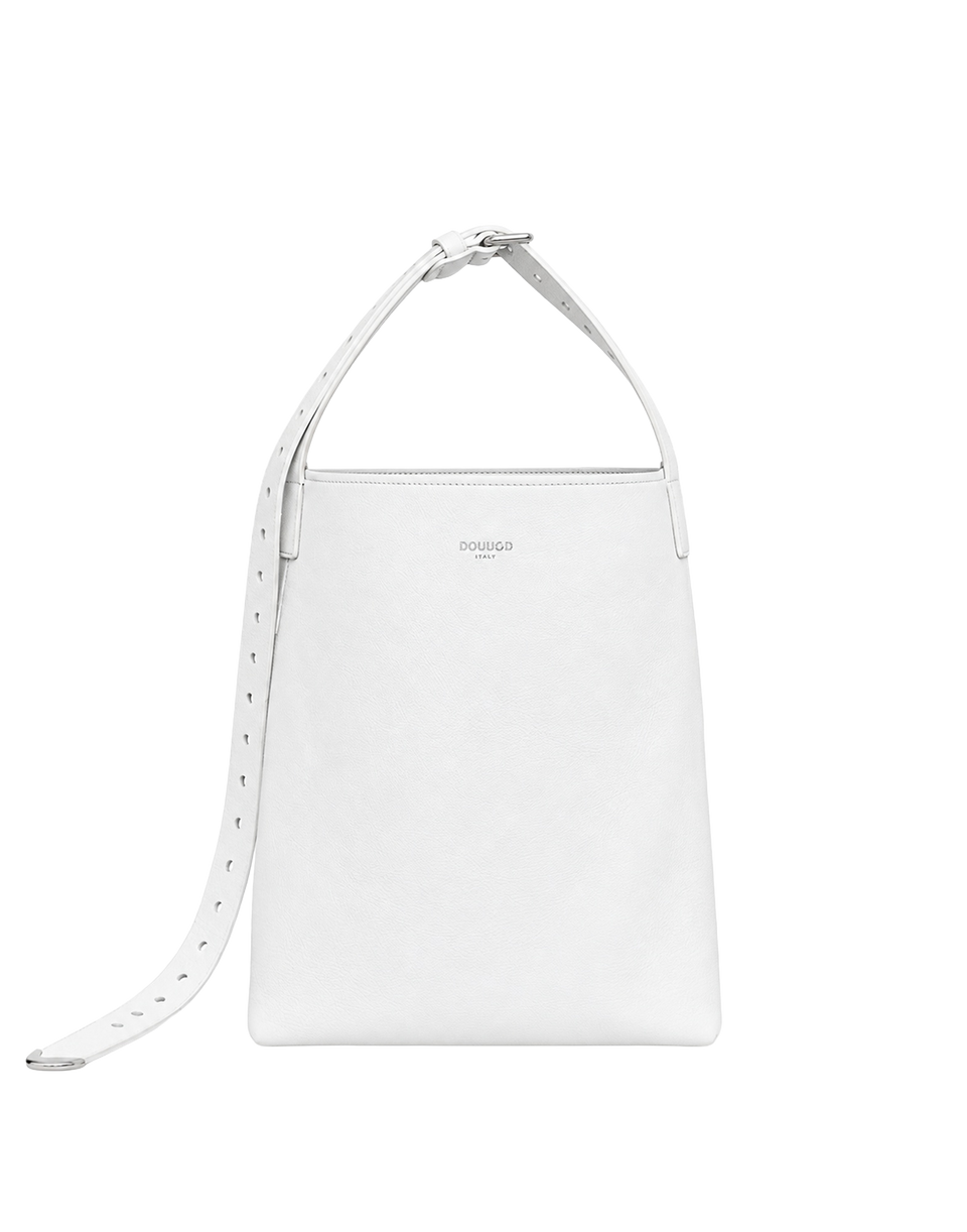 DOUUOD Sac Seau Tilla en Cuir Mousse Off White