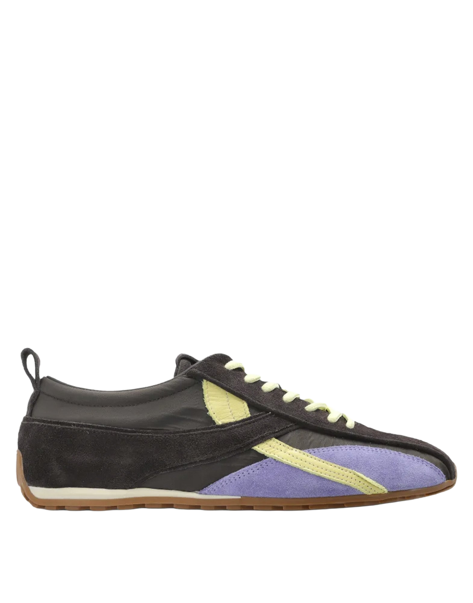 ALOHAS Sneakers TB.304 Nylon Brown con Dettagli Lilla e Gialli