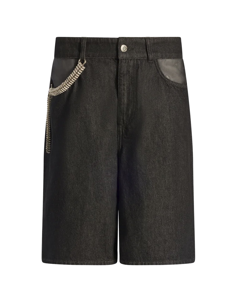 Hôtel CIRCUS Bermuda en denim et organza avec strass
