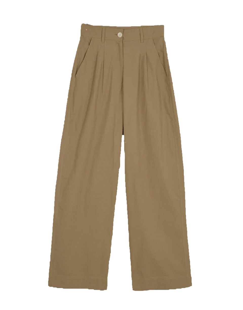 MII Miti Pantaloni in Popeline di Cotone Beige