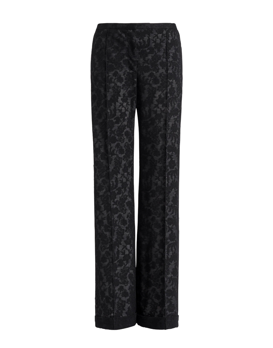 ALBERTA FERRETTI Pantalon en dentelle de laine noir